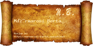 Mármarosi Berta névjegykártya